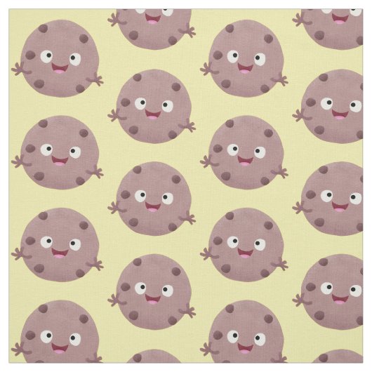 Cute smart chocolade chip cookie cartoon stof (Swatch)
