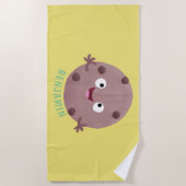 Cute smart chocolade chip cookie cartoon strandlaken (Voorkant)