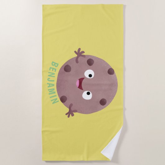 Cute smart chocolade chip cookie cartoon strandlaken (Voorkant)
