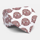 Cute smart chocolade chip cookie cartoon stropdas (Opgerold)