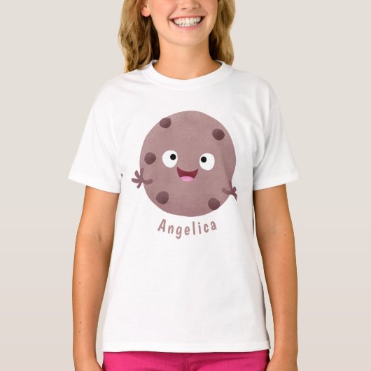 Cute smart chocolade chip cookie cartoon t-shirt (Voorkant)