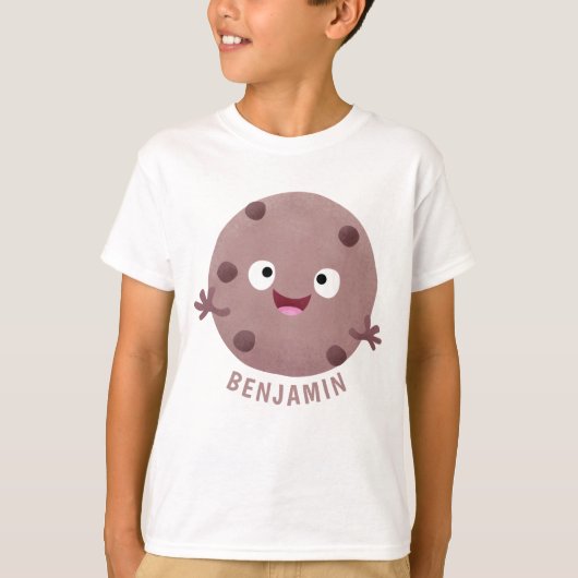 Cute smart chocolade chip cookie cartoon t-shirt (Voorkant)