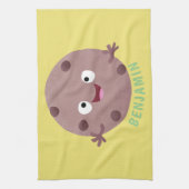 Cute smart chocolade chip cookie cartoon theedoek (Verticaal)