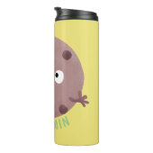 Cute smart chocolade chip cookie cartoon thermosbeker (Geroteerd rechts)