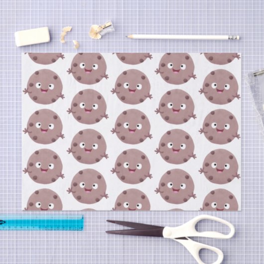 Cute smart chocolade chip cookie cartoon tissuepapier (Craft)