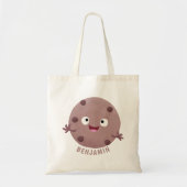 Cute smart chocolade chip cookie cartoon tote bag (Voorkant)