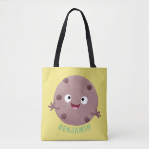 Cute smart chocolade chip cookie cartoon tote bag