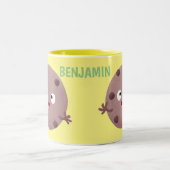 Cute smart chocolade chip cookie cartoon tweekleurige koffiemok (Center)