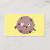 Cute smart chocolade chip cookie cartoon visitekaartje (Achterkant)