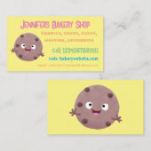 Cute smart chocolade chip cookie cartoon visitekaartje (Voorkant / Achterkant)