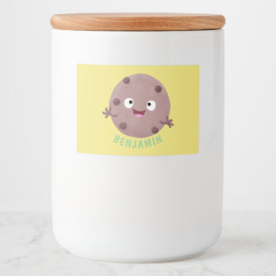 Cute smart chocolade chip cookie cartoon voedselcontainer etiket