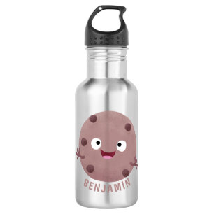 Cute smart chocolade chip cookie cartoon waterfles