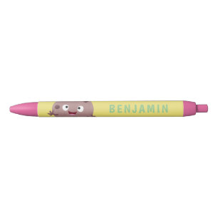 Cute smart chocolade chip cookie cartoon zwarte inkt pen