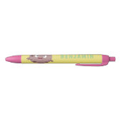 Cute smart chocolade chip cookie cartoon zwarte inkt pen (Bodem)