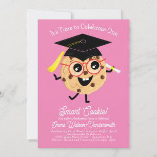 Cute Smart Cookie Graduy Party Cartoon Roze Kaart