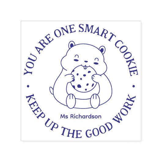 Cute Smart Cookie Hamster Teacher Aanmoediging Zelfinktende Stempel (Design)