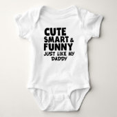 Cute Smart en grappig zoals mijn papa Romper (Voorkant)