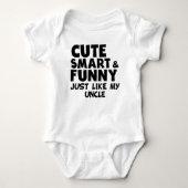 Cute Smart en grappige zoals mijn oom Romper (Voorkant)