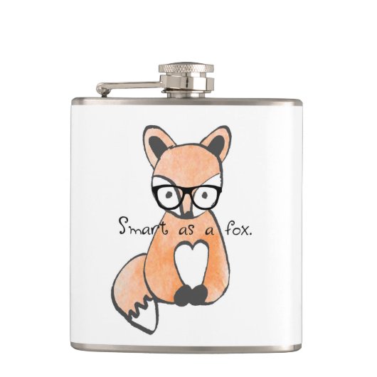 Cute Smart Fox Heupfles (Voorkant)