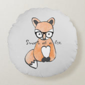 Cute Smart Fox Kinder Rond Kussen (Voorkant)