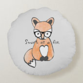 Cute Smart Fox Kinder Rond Kussen (Achterkant)