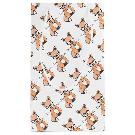 Cute Smart Fox Klein Cadeauzakje (Achterkant)