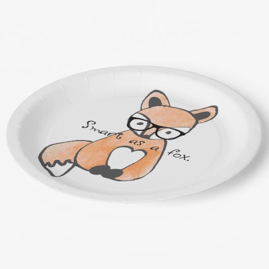 Cute Smart Fox Papieren Bordje (Gekanteld)
