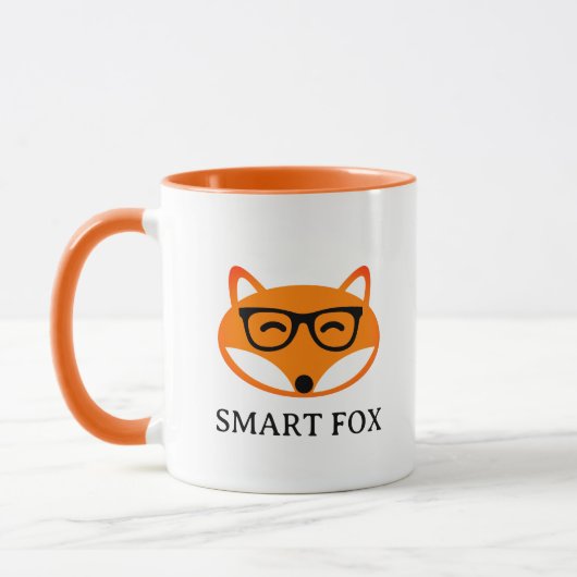 Cute smart fox with spectacles coffee Mug Mok (Links)