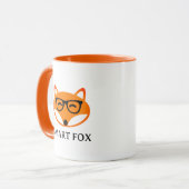 Cute smart fox with spectacles coffee Mug Mok (Voorkant links)