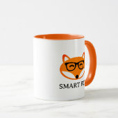 Cute smart fox with spectacles coffee Mug Mok (Voorkant rechts)