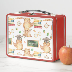 Cute Smart Owl met Chalkboard Kinder naam