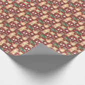 Cute Smart Owl met Chalkboard Kinder naam Cadeaupapier (Hoek)