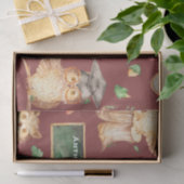 Cute Smart Owl met Chalkboard Kinder naam Tissuepapier (Geschenk)