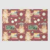 Cute Smart Owl met Chalkboard Kinder naam Tissuepapier (Voorkant)