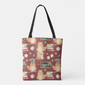 Cute Smart Owl met Chalkboard Kinder naam Tote Bag (Achterkant)