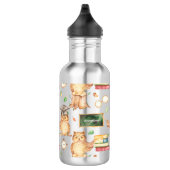 Cute Smart Owl met Chalkboard Kinder naam Waterfles (Rechts)