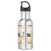 Cute Smart Owl met Chalkboard Kinder naam Waterfles (Achterkant)