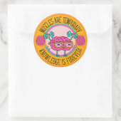 Cute Smart Pink Brain Knowledge Is Forever  Ronde Sticker (Tas)