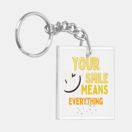 Cute Smile Face & Positive Quote Double-Sided Acry Sleutelhanger (Voorkant Links)