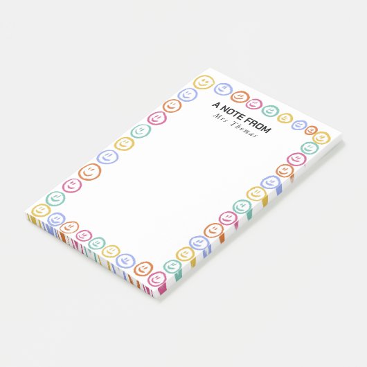 Cute Smile faces a Note from Teacher  (Schuin)