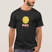 Cute Smile Happy Face Unisex Yellow Fun Sun Summer T-shirt (Voorkant)