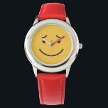 Cute Smile-horloges Horloge<br><div class="desc">Origineel afbeelding door freepik.com (gebruikt met licentie),  gewijzigd door mij. Bekijk mijn winkel voor meer objecten met emoticons.</div>
