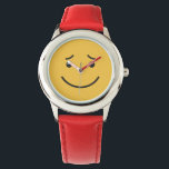 Cute Smile-horloges Horloge<br><div class="desc">Origineel afbeelding door freepik.com (gebruikt met licentie),  gewijzigd door mij. Bekijk mijn winkel voor meer objecten met emoticons.</div>