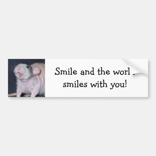 Cute Smile Rat Bumpersticker (Voorkant)