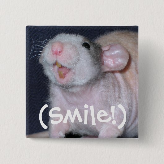 Cute Smile Rat Vierkante Button 5,1 Cm (Voorkant)