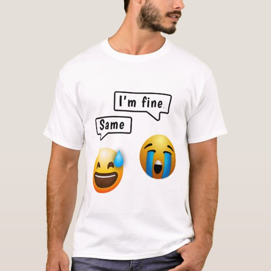 Cute Smiley Face Emoji Men’s T-Shirt (Voorkant)