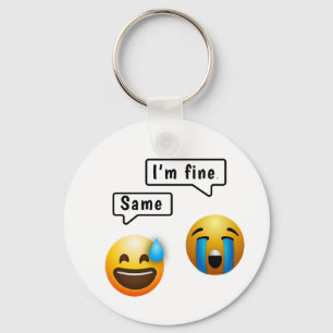 Cute Smiley Face Emoji Sleutelhanger