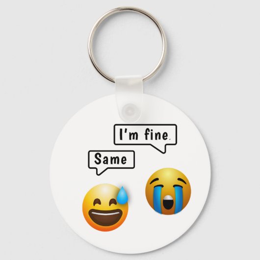 Cute Smiley Face Emoji Sleutelhanger (Voorkant)