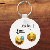 Cute Smiley Face Emoji Sleutelhanger (Achterkant)