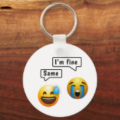 Cute Smiley Face Emoji Sleutelhanger (Voorkant)